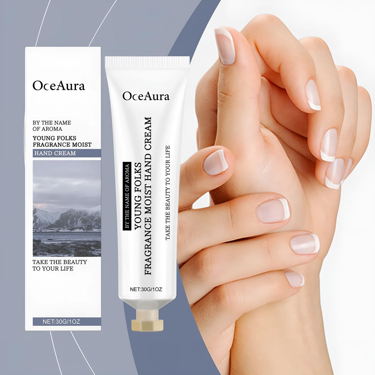 A single 30g tube of moisturising fragrance hand cream with hyaluronic acid.