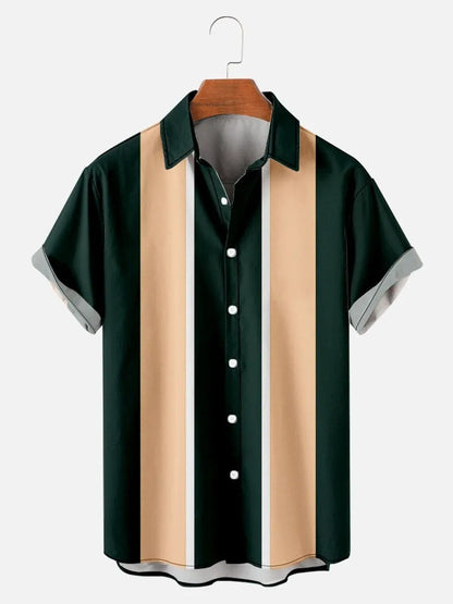 Men's slim fit short sleeve shirt with colourful 3D digital floral print on polyester fabric