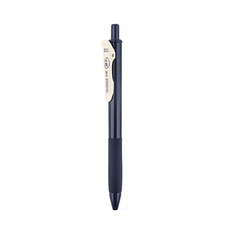 Retro colour gel pen set with plastic barrel and 0.5mm tip in five colour options