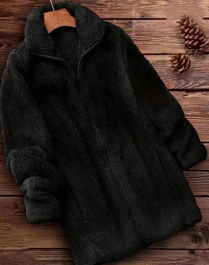 Double-sided fleece jacket in black, navy blue, or khaki colour options.