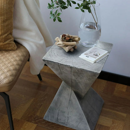 Nordic geometric coffee table with magnesium oxide surface measuring 32×46cm in black, grey, or wood finish