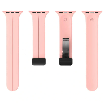 Magnetic silicone watch strap with folding buckle in multiple colours and sizes