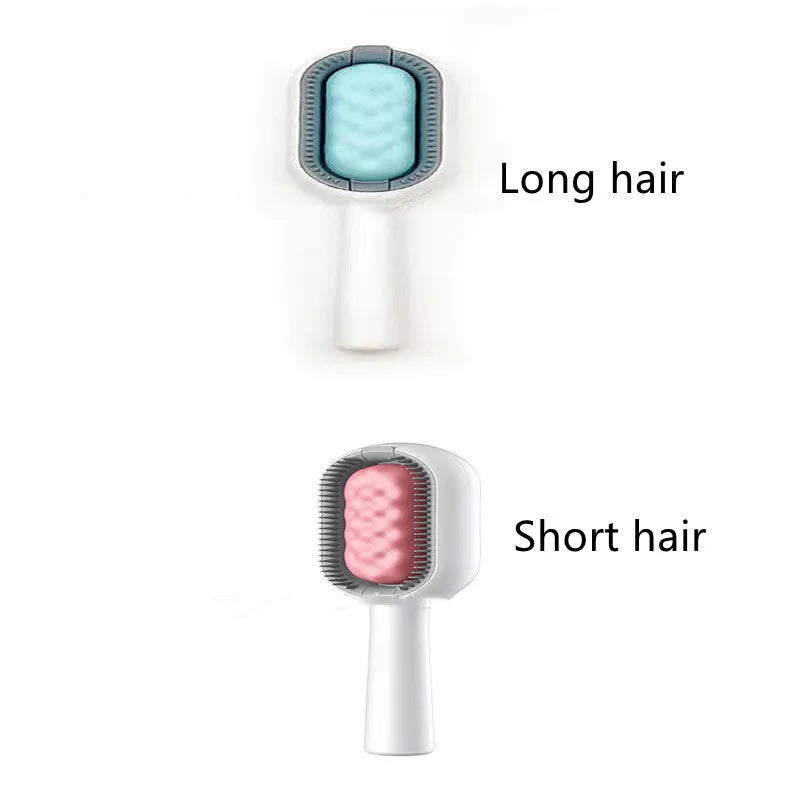 Green plastic pet hair removal comb with disposable wipes for cats and dogs