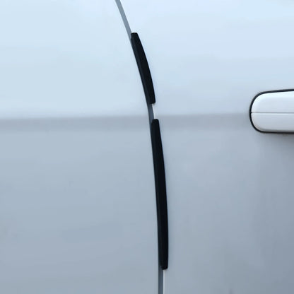 White plastic car door edge protection strip measuring 1.5cm wide and 3mm thick