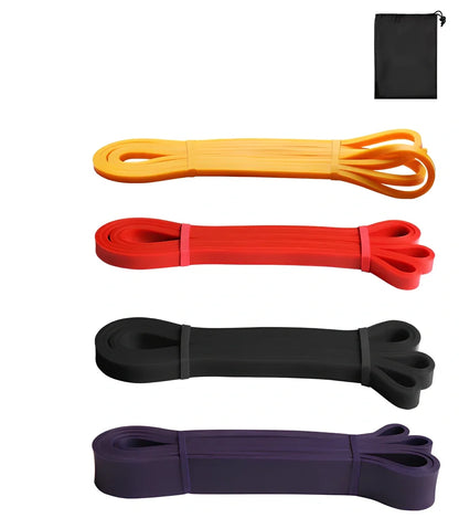 Plastic resistance band showing 2080mm length with width measurement indicators at 12mm, 20mm, 32mm, and 45mm points