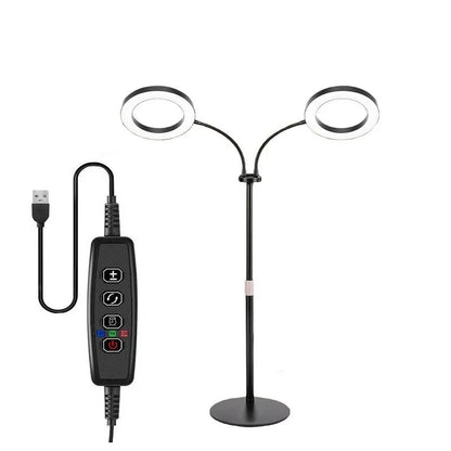 6-inch diameter Angel Ring plant grow light with retractable stand showing height adjustment mechanism