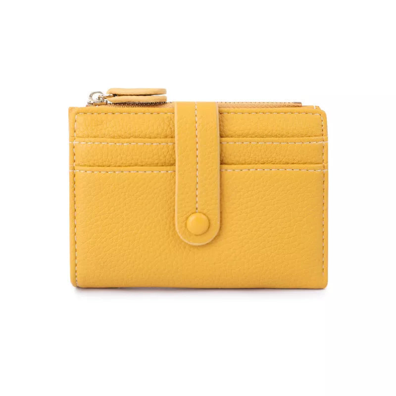PU leather women's short wallet with coin purse in multiple colors