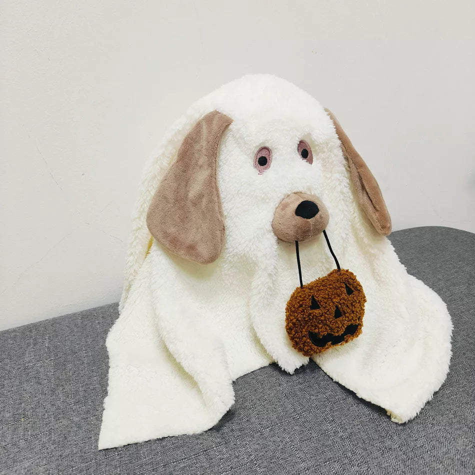 Gus The Ghost With Pumpkin Pillow Halloween Plush Throw Cushion - 75*90CM, PP cotton filled, festive home decor