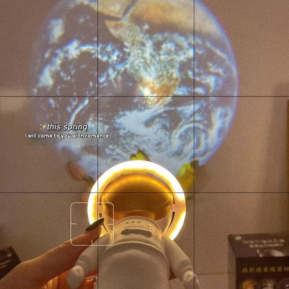Astronaut Star Projector Lamp with customizable star projections and USB charging