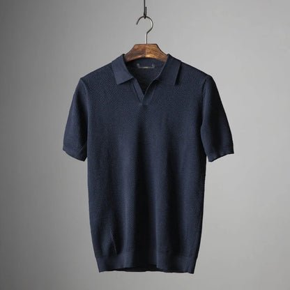 Men's premium cotton V-neck short sleeve top in various colors and sizes