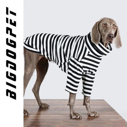 Black and white polyester dog clothing for large breeds in thin inner layer design