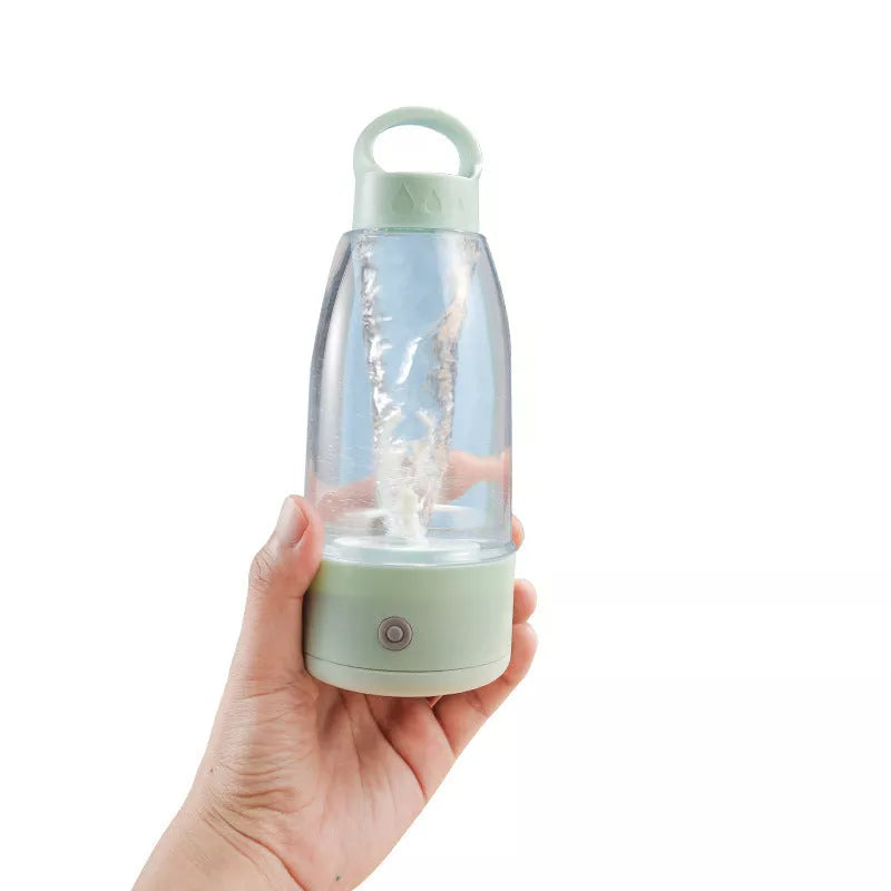 Automatic Electric Shaker Bottle with USB charging in white, pink, and green