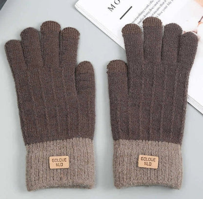 Warm embroidered winter mittens in various colors, including blue, khaki, black, coffee, pink, brown, gray, dark khaki, and orange
