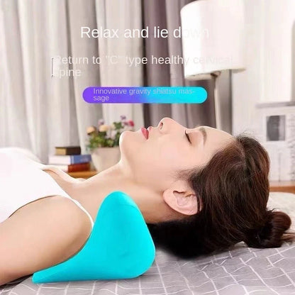 Blue gravity acupressure neck massager pillow for cervical spine relief