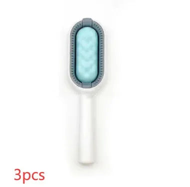 Green plastic pet hair removal comb with disposable wipes for cats and dogs