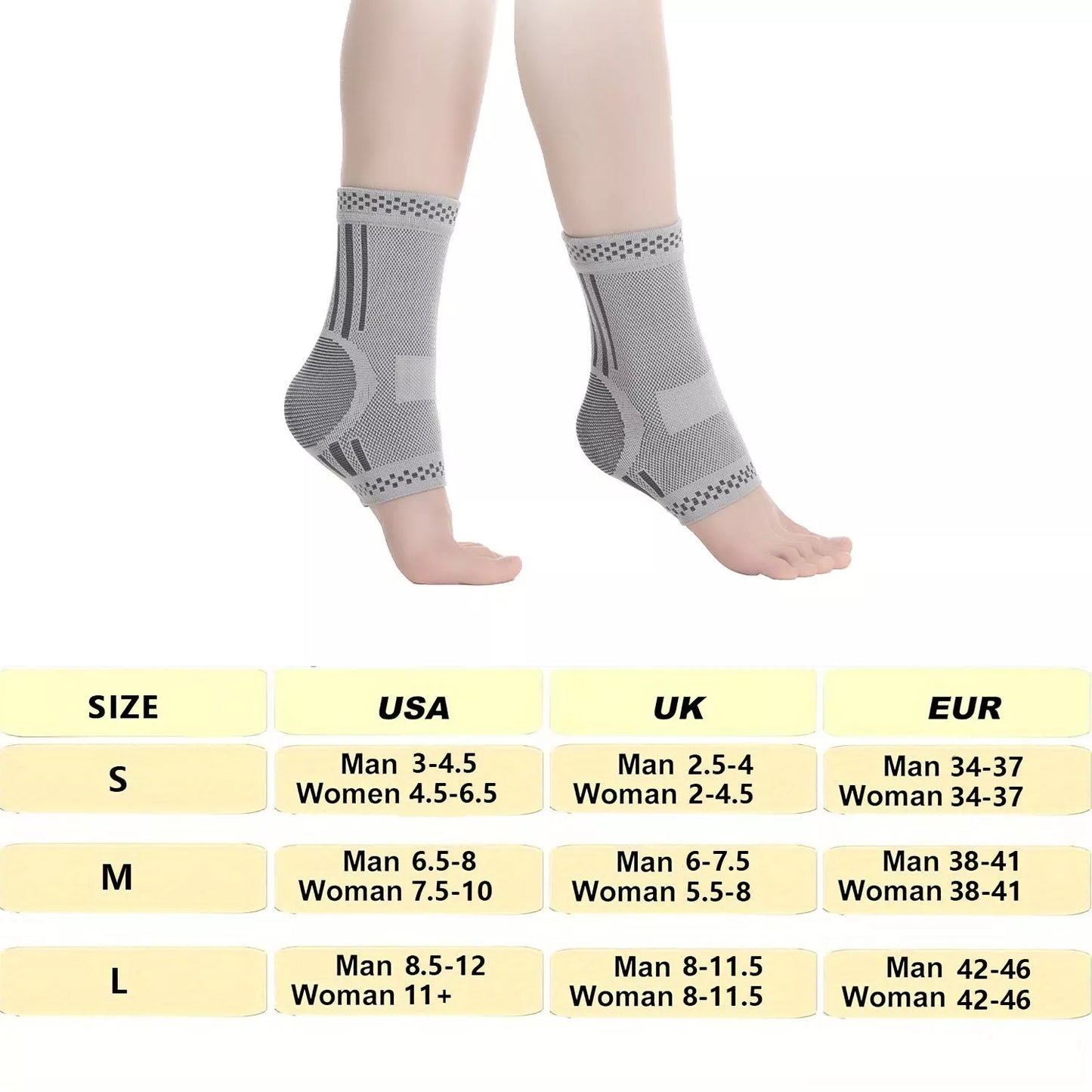 Graphene ankle brace with copper ion fabric for injury recovery and support