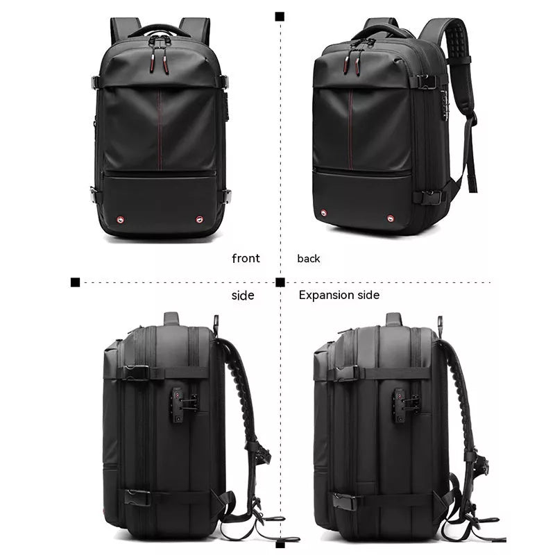 Men's business travel backpack with vacuum compression and large capacity in various colors