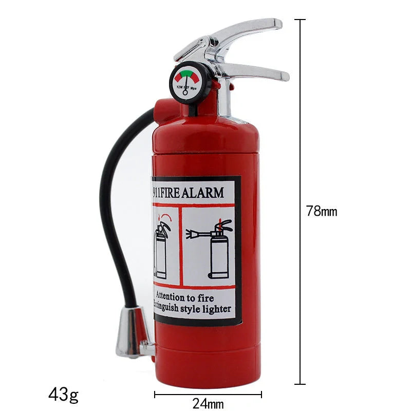 Creative fire extinguisher-shaped lighter in red with light, refillable and eco-friendly