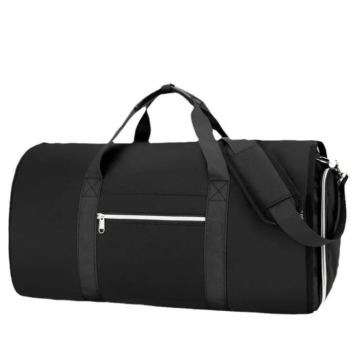Oxford cloth sports bag in grey colour showing compartments for dry and wet separation.