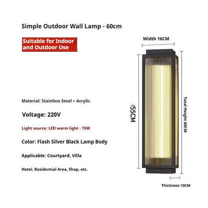 Stainless steel outdoor wall lamp for garden and courtyard lighting