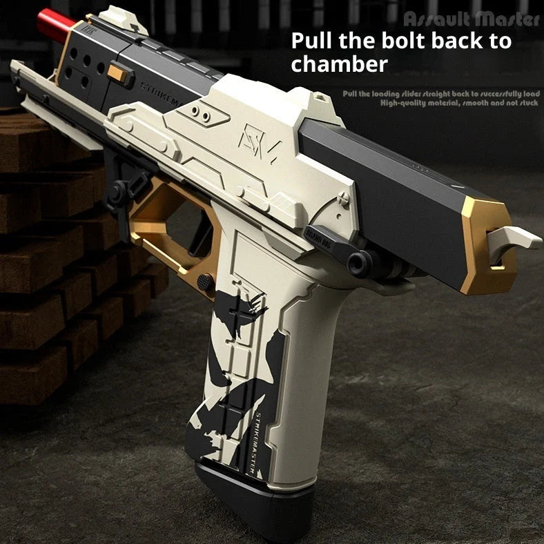 Nylon Attack Master SP50 plastic soft bomb launcher toy with Eva ammunition and detachable magazine