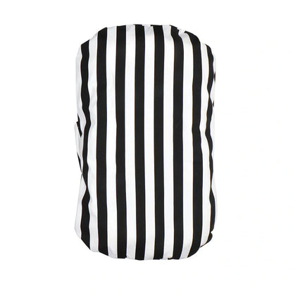 Portable crib with interchangeable fabric cover showing 75x45cm dimensions and multiple colour options