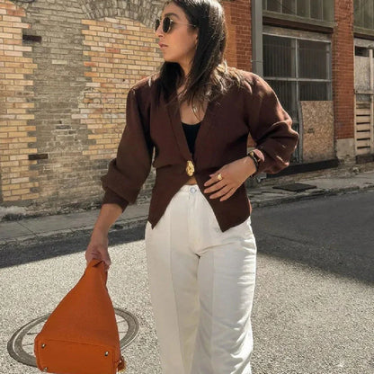 Stylish V-neck knit cardigan for women in various colors