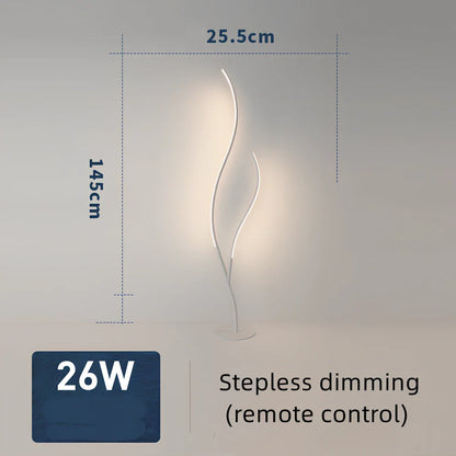 Fashion Twig artistic floor lamp with extended horizontal arm and modern aluminium design