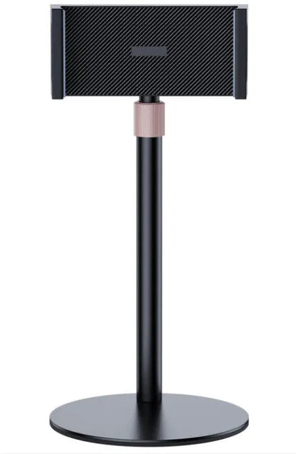 Black tablet computer bracket with extended 200mm telescopic arm holding 11-inch device