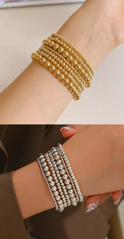 Light Luxury Minority Advanced Design Bracelet 7-piece Set in geometric shapes