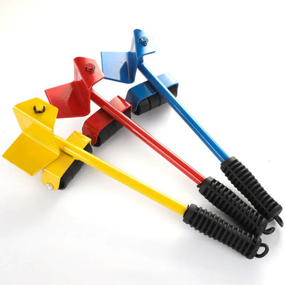 Versatile furniture lifter tool kit with 4 mover pads for easily moving heavy couches, bookcases, refrigerators, and other large household items