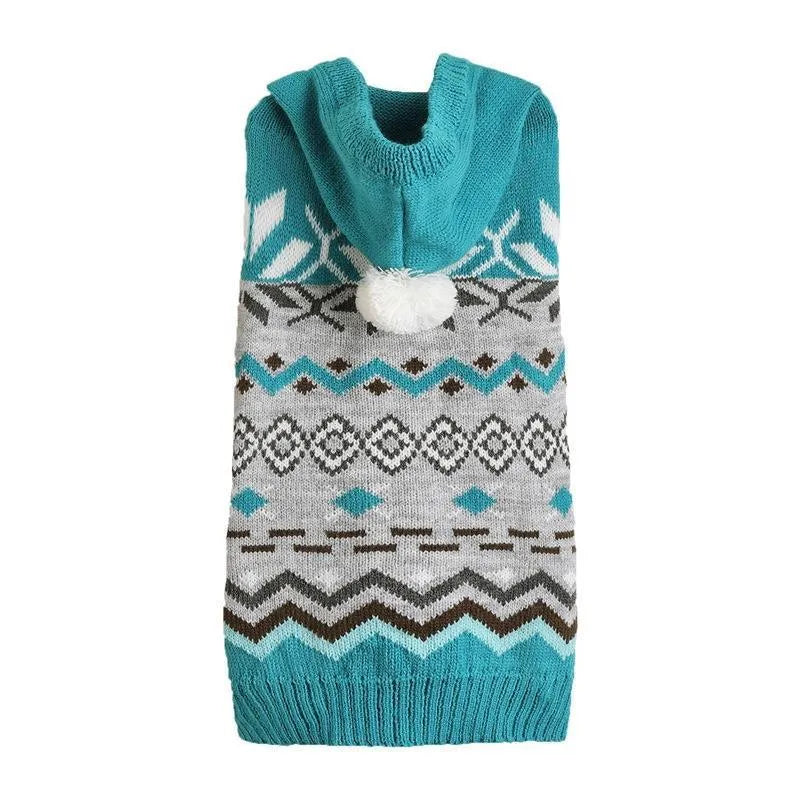 Classic diamond pattern pet sweater for dogs and cats in acrylic knit