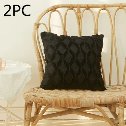 Luxury fur cushion cover in various colors, perfect for sofa or bed decor