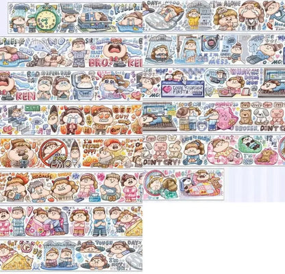 Haemorrhoid tape packaging stickers with cute cartoon characters on Japanese paper, 42 style options