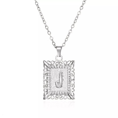 Personalized initial letter necklace in gold or steel, featuring any letter from A to Z