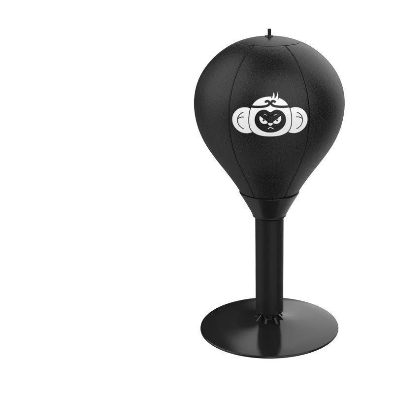 Tabletop boxing speed ball with suction cup base and inflatable PU leather ball in Burst Bear design
