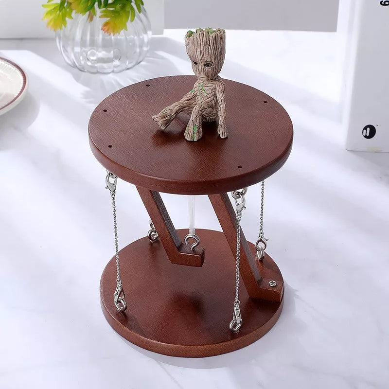 Tensegrity Sculpture anti-gravity physics toy in wood color and brown