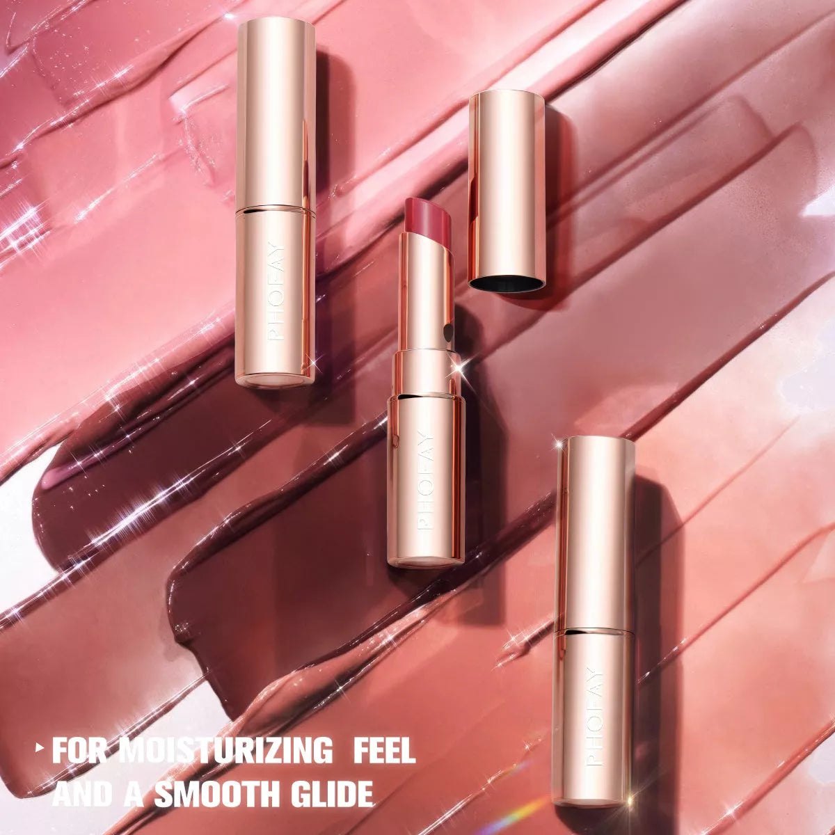 PHOFAY Moisturizing Lipstick in vibrant colors with hydrating and long-wearing benefits