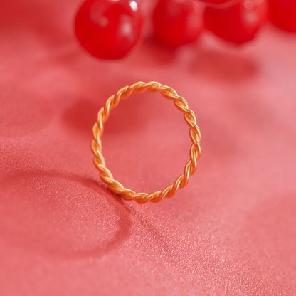 Brass gold plated women's bracelet ring shown in glossy, matte, and twist styles.