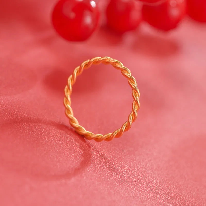 Brass gold plated women's ring bracelet with simple glossy, simple matte, or twist styles in sizes 6, 7, 8, and 9 yards for anniversary gift giving and everyday fashion wear