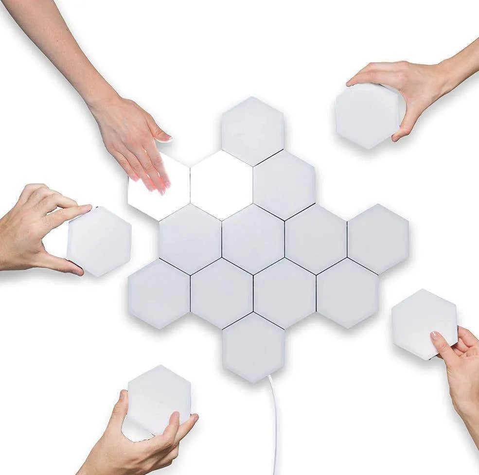 Modern honeycomb modular wall lamp with touch control in various colour options