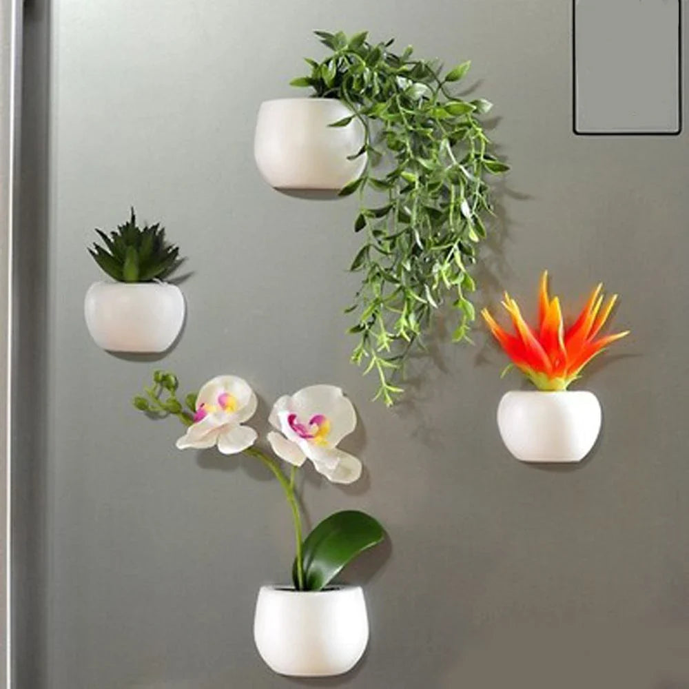 Lifelike artificial succulent fridge magnets with realistic silicone plants in various colors