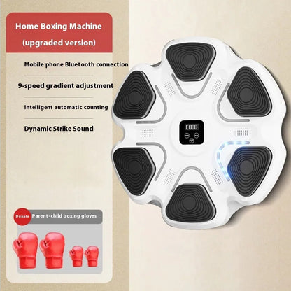Smart music boxing machine wall target with 6 electronic reaction points and hanging design for home fitness training