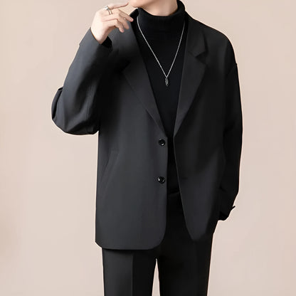 Casual loose-fit suit jacket in light business style, available in multiple colours and sizes.