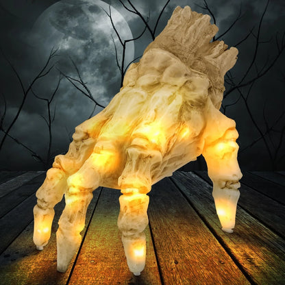 Realistic glowing zombie hand decoration with motion and sound for Halloween