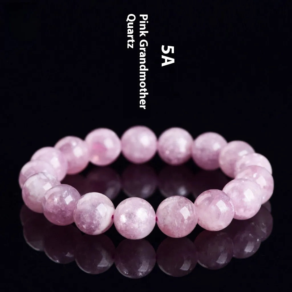 Purple Grandmother Crystal Bracelet with geometry-shaped polished beads in 5A grade purple colour, showing single circle design
