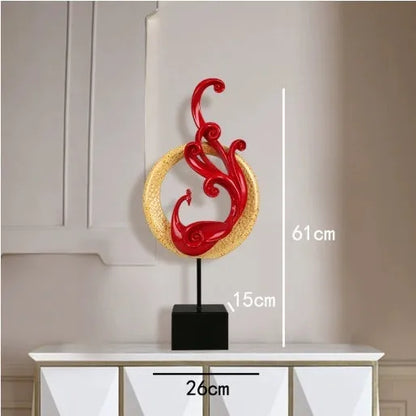 European-style phoenix ornament craft in synthetic resin with intricate detailing, available in festive red, rose gold, or elegant silver finishes