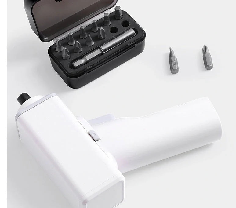 Compact electric screwdriver with LED lighting for home projects