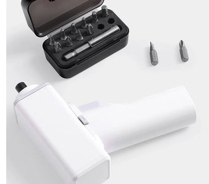 Compact electric screwdriver with LED lighting for home projects