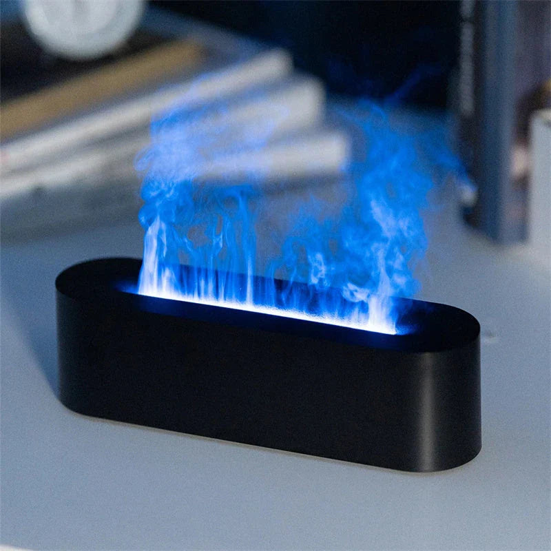 Soothing Aroma Diffuser with Flame-Like LED Lighting and Ultrasonic Humidification